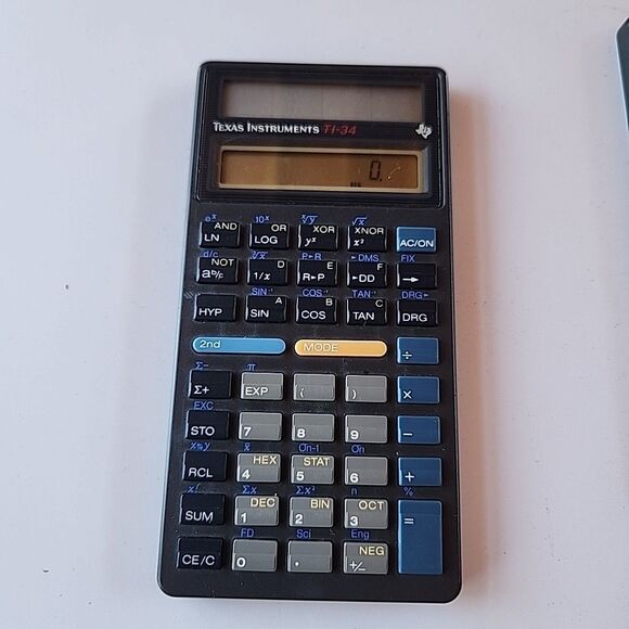Vintage Texas‎ Instruments TI-34 Scientific Solar Calculator & Cover - Picture 2 of 7